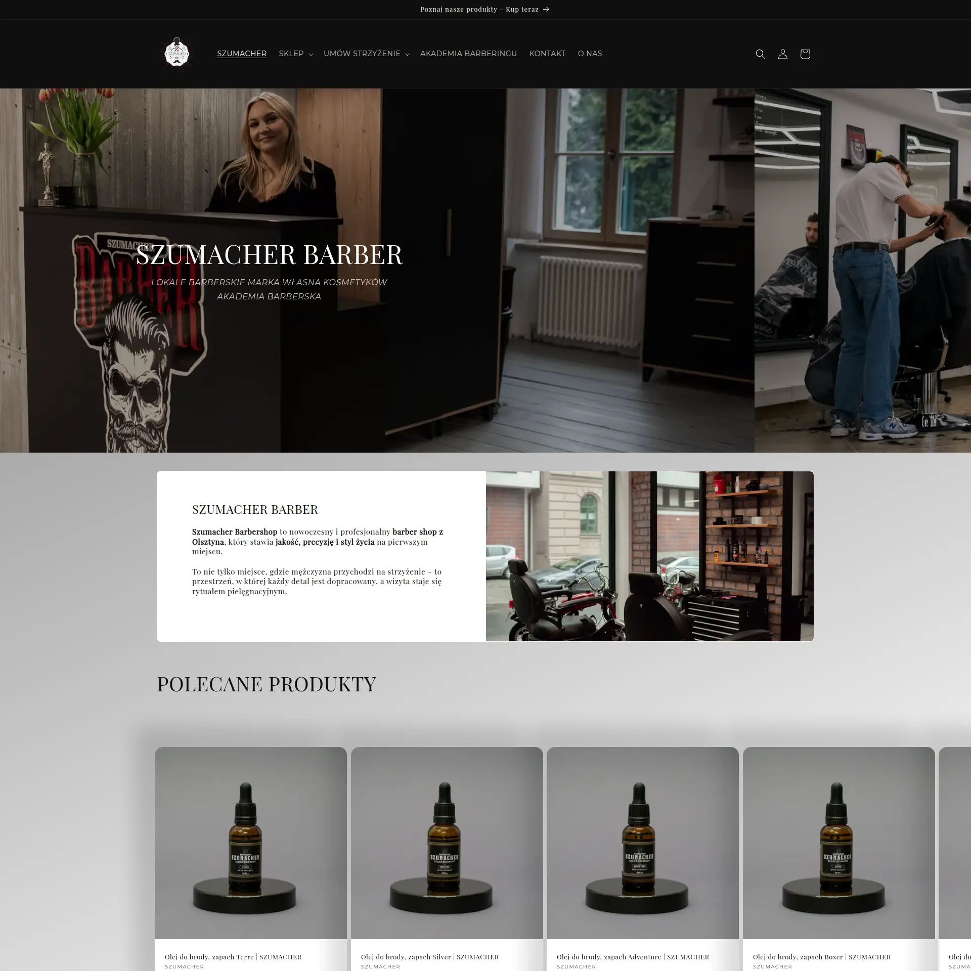 Projekt strony internetowej Szumacher Barber