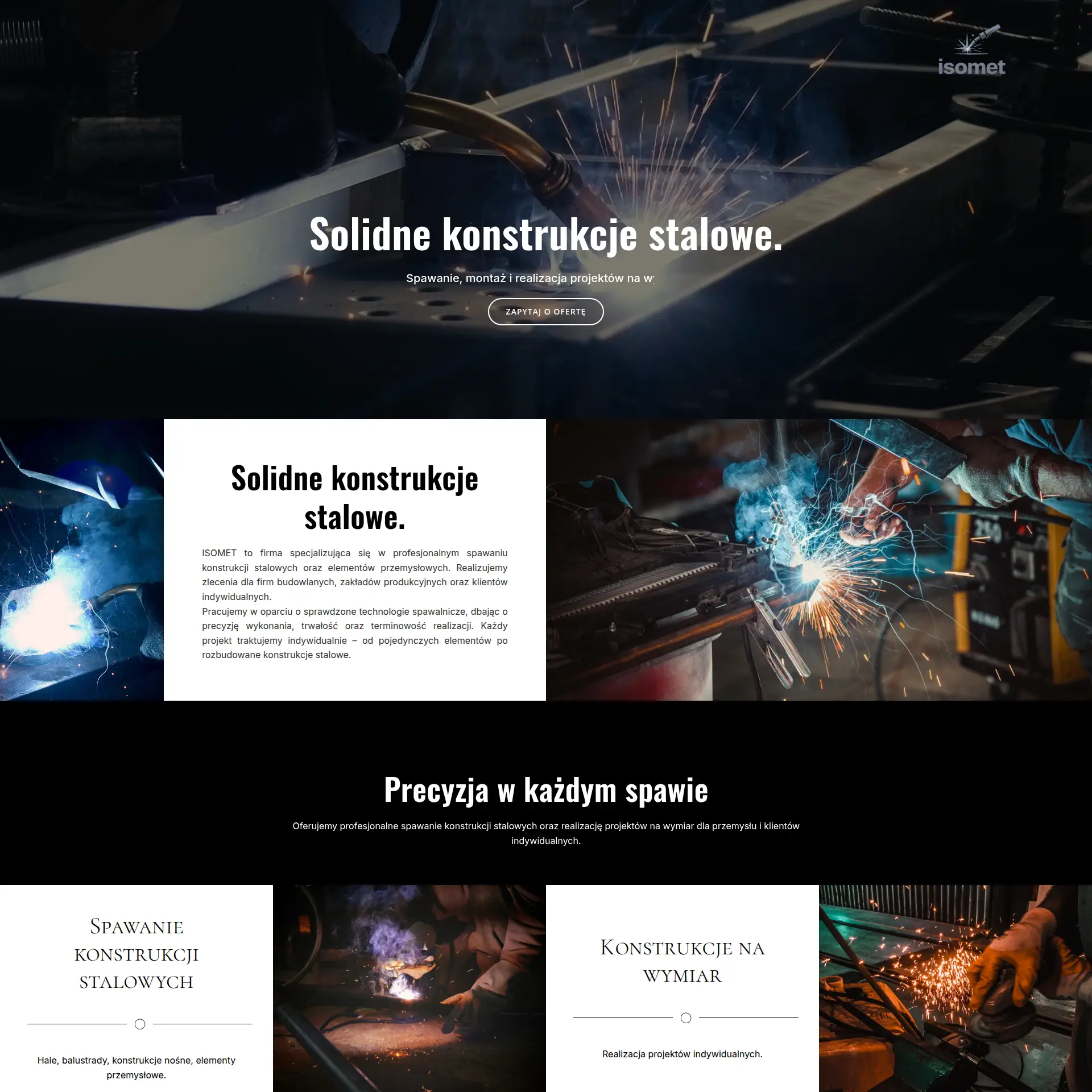 Projekt strony internetowej Isomet