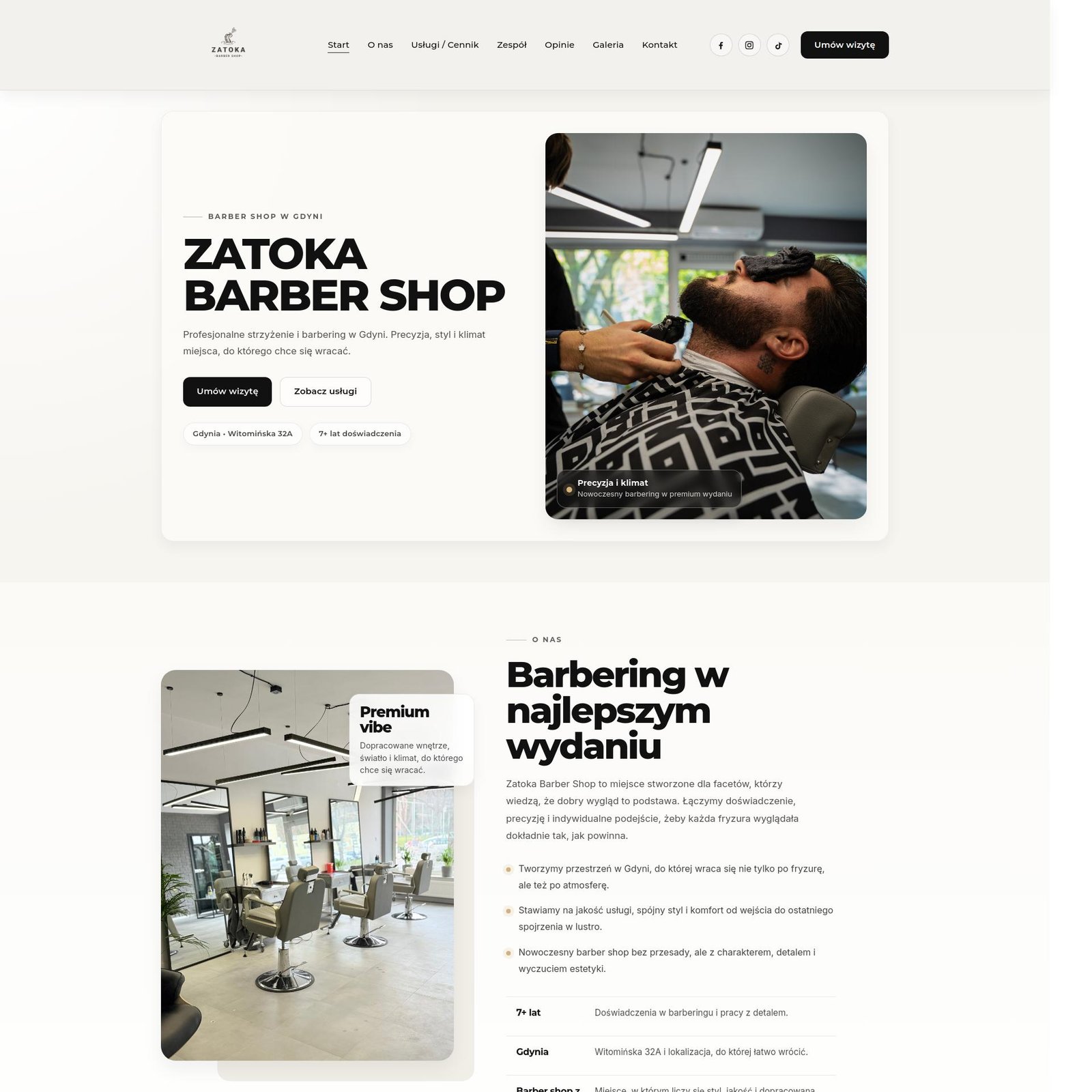 Projekt strony internetowej Zatoka Barber